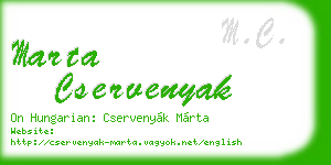 marta cservenyak business card